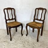 Pair of straw chairs 1900