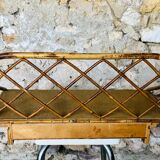 Vintage rattan wall shelf with storage, Circa 60