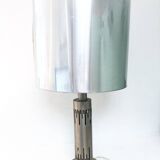 Vintage 70s design lamp in brushed aluminum