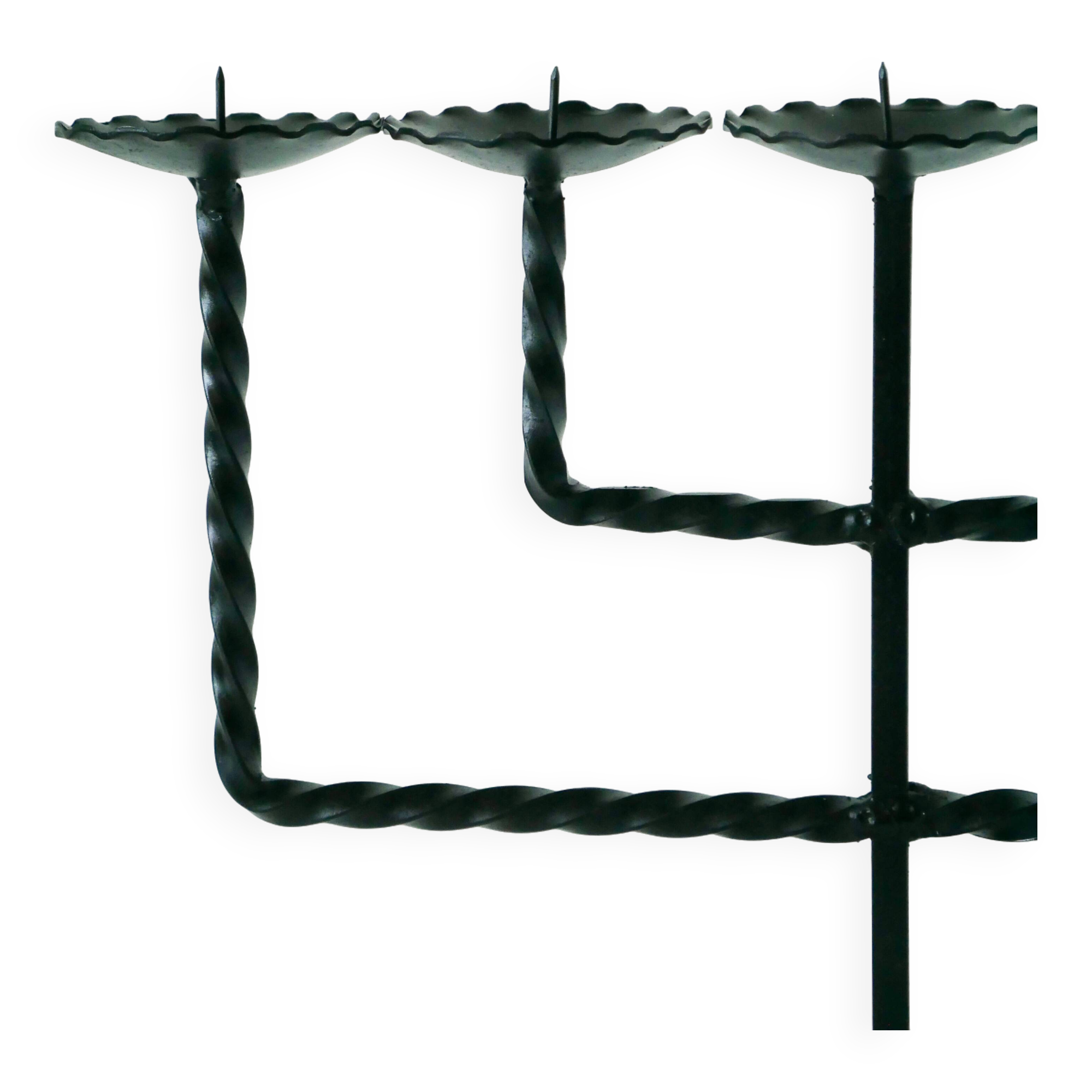 Large five-light wrought iron candle holder, Brutalist, 1970 - 27 X 36 cm