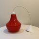 Red Opaline Glass Pendant Light 1970 Space Age Ceiling Lamp Free Form Orange