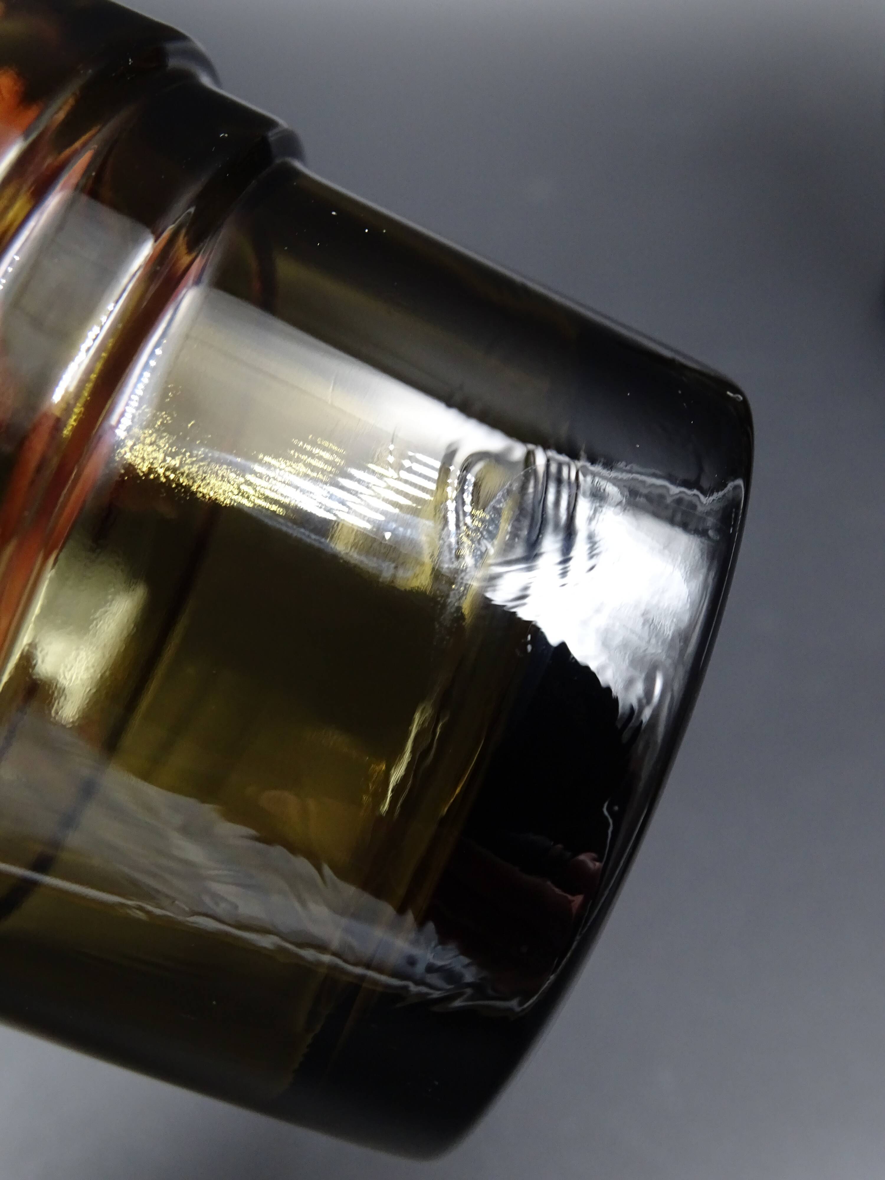 Set of 6 smoked glasses of the brand vereco - around 1970