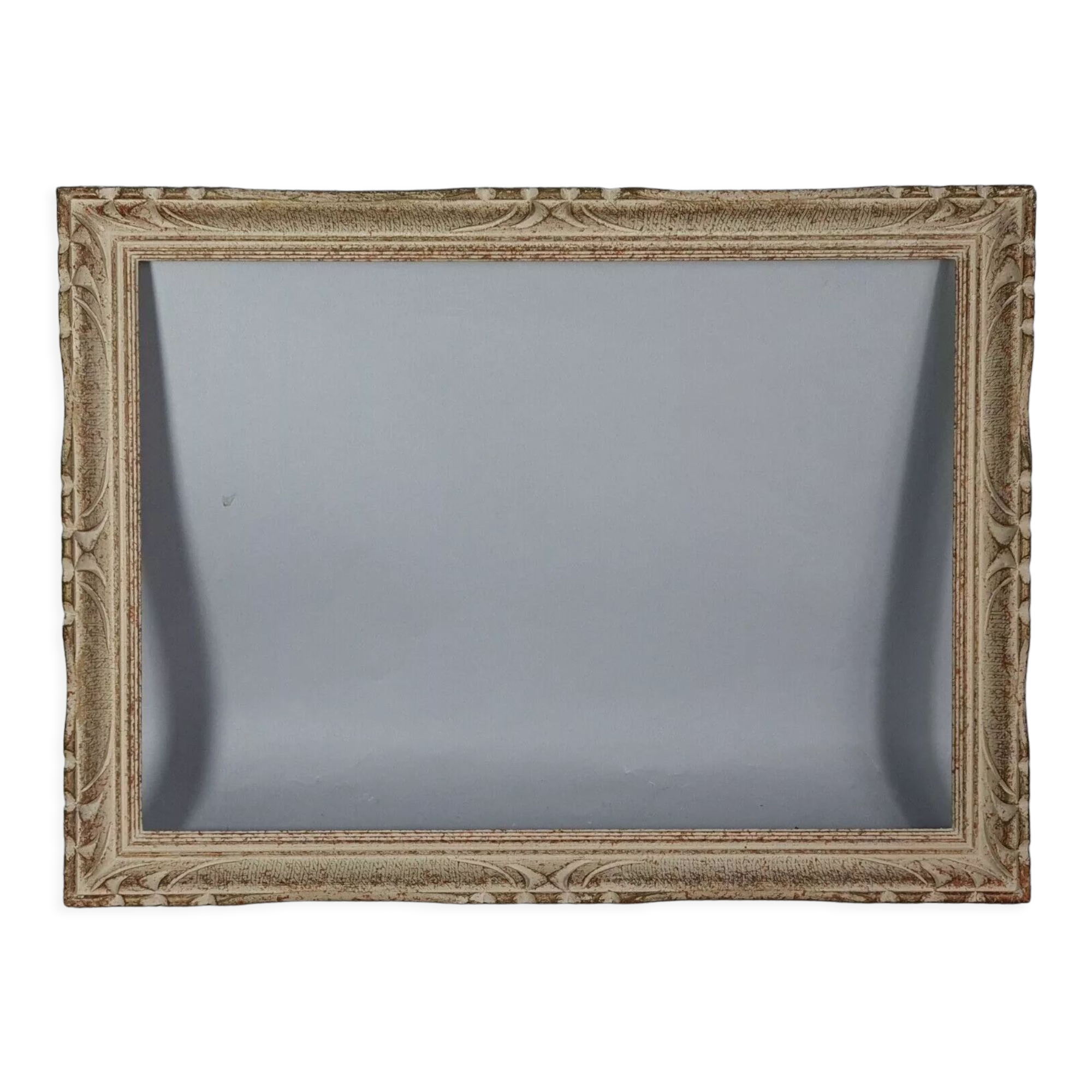 Old frame 68x48 foliage 58x41 cm carved wood ceruse style Montparnasse SB