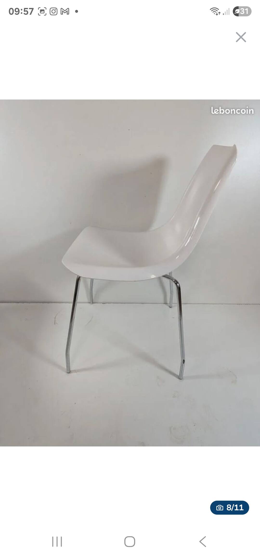 Industrial chair with fibreglass shell, chrome steel base – 1960