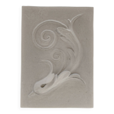 Plaster bas-relief of an acanthus leaf.