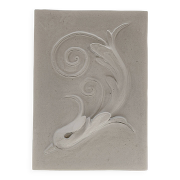Bas-relief en plâtre d'une feuille d'acanthe.