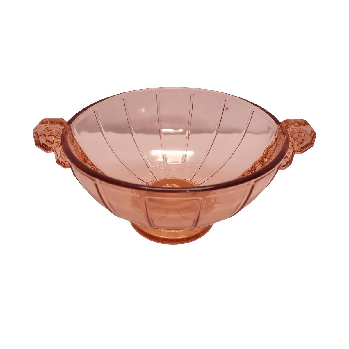 Art Deco pink glass fruit bowl