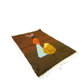 Tapis en laine marocaine motifs colorés traditionnelle taille 140 x 260 cm