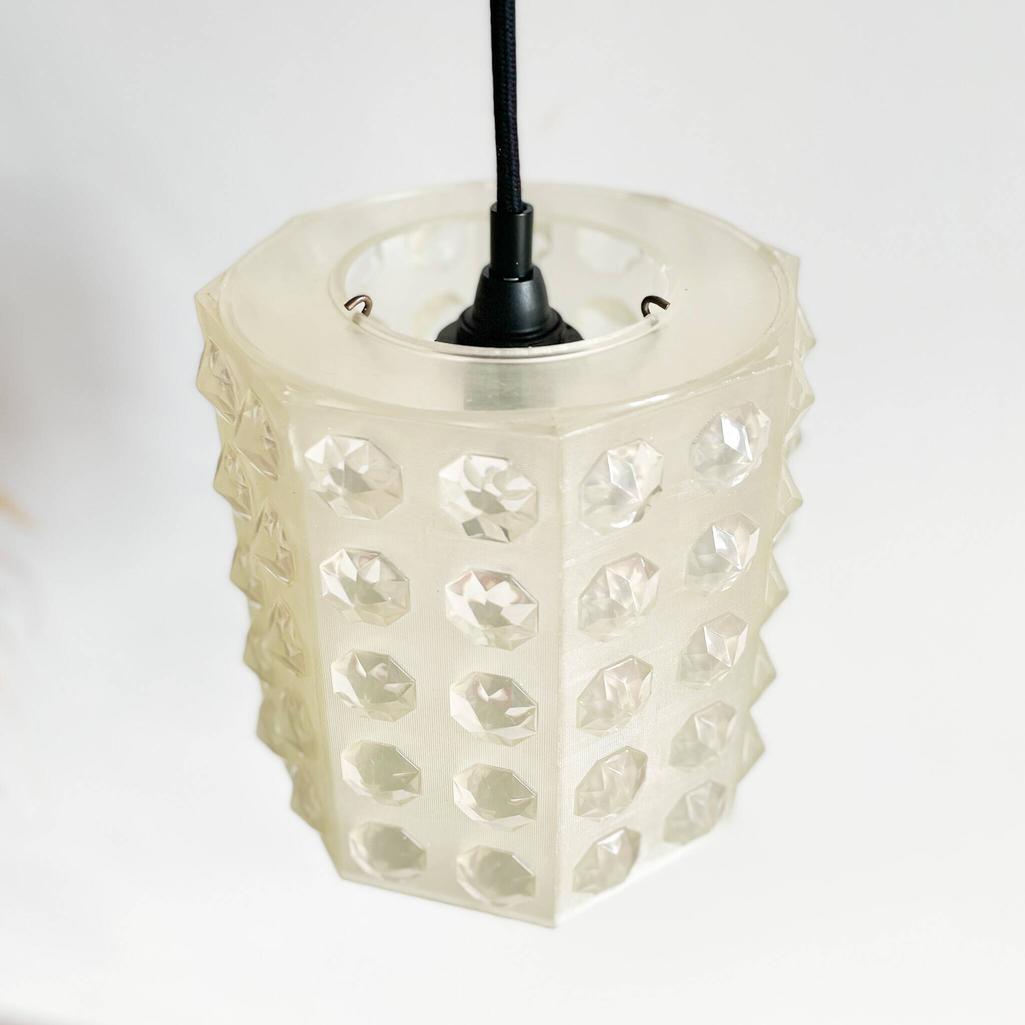 Vintage rotaflex octagonal diamond pendant light