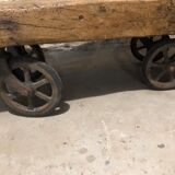 Metal wood industrial coffee table