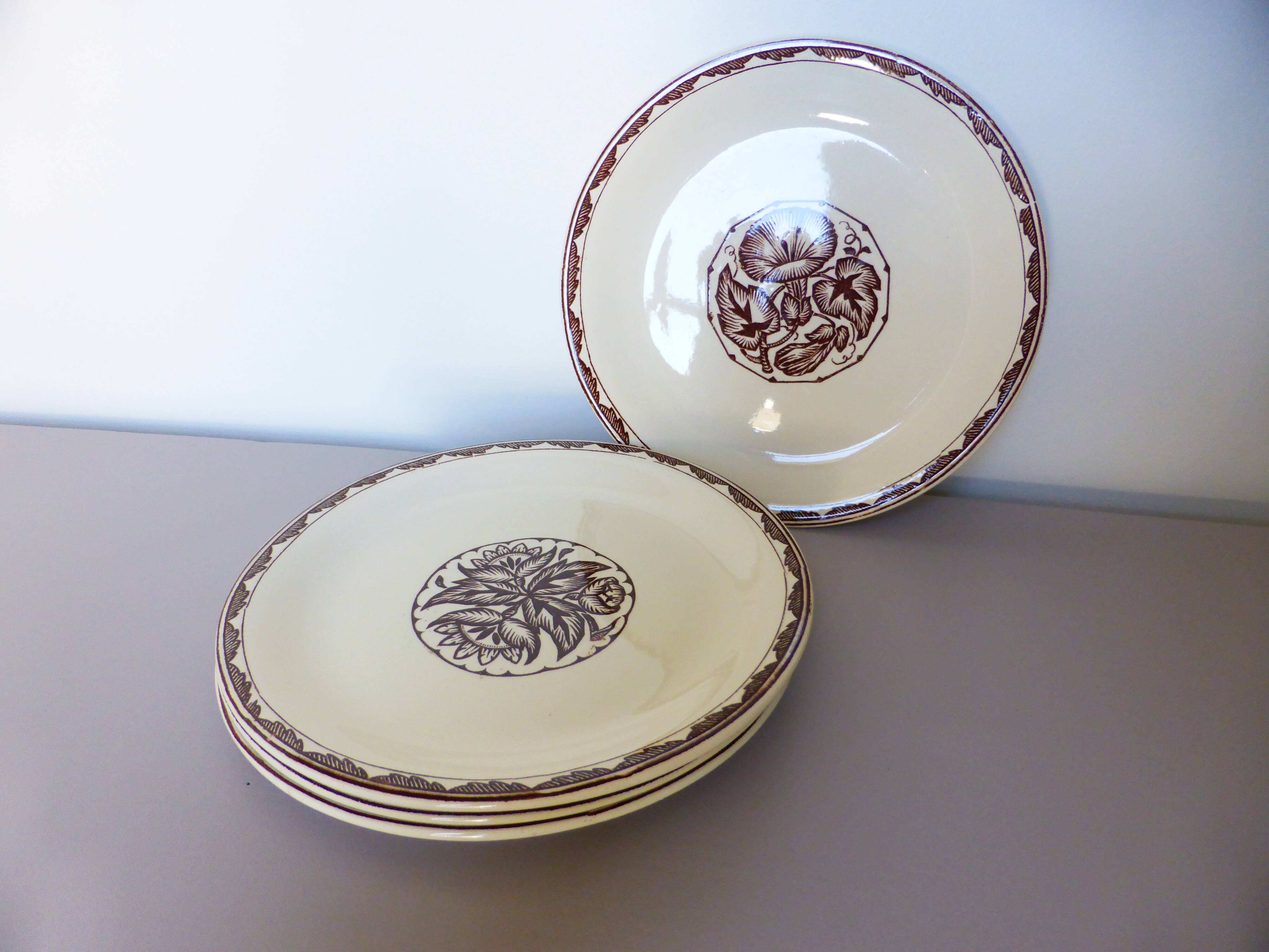 4 dessert plates from Sarreguemines, Argonne model 210706