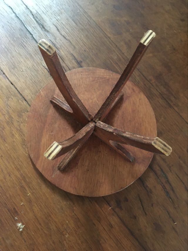 Toy countryside dining room made of straw and wood