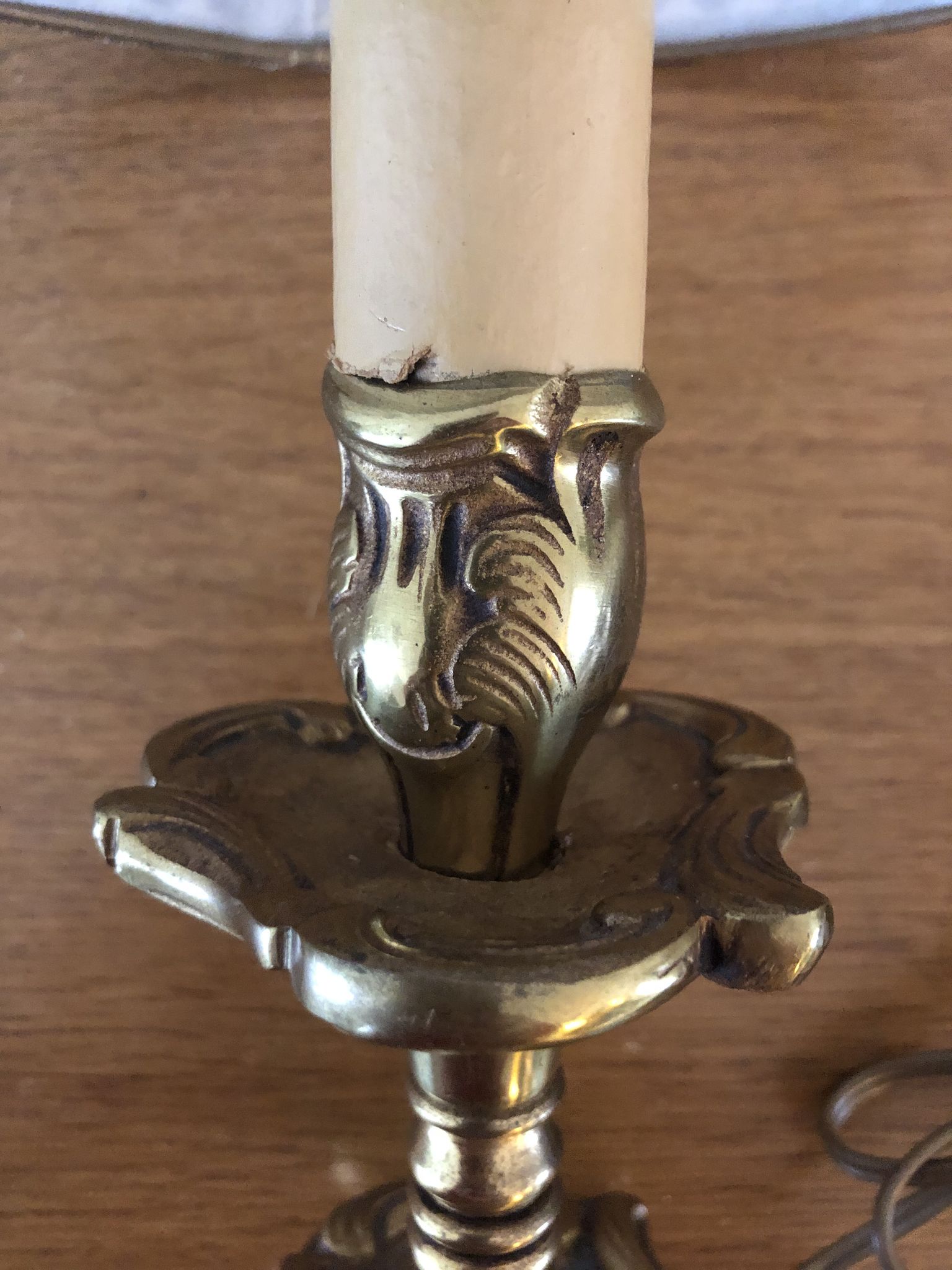 Lampe de chevet Vintage pied en laiton massif année 60