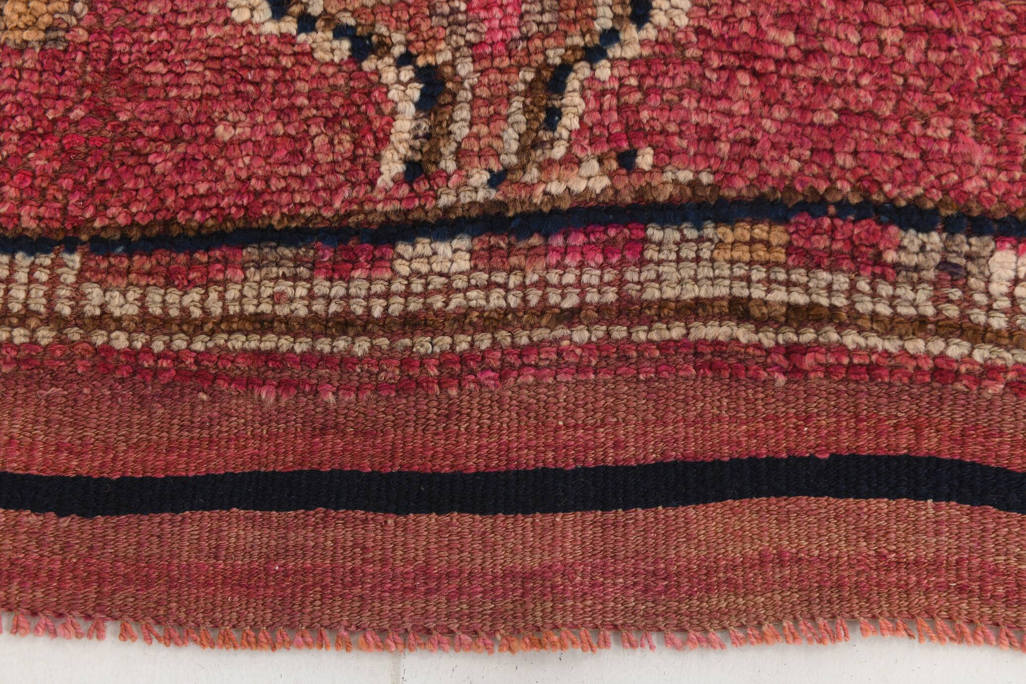 Red Cream Tribal Turkish Runner Rug 88x311Cm SK 18885