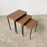 Modernist teak nesting tables from the 50s