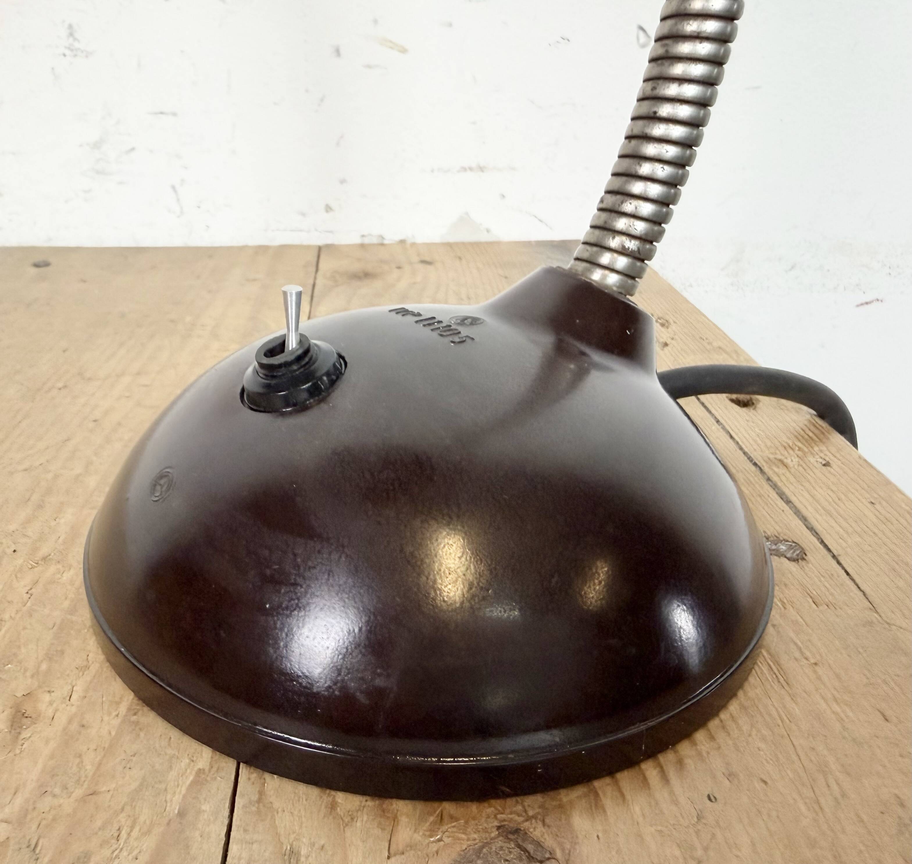 Vintage Brown Bakelite Gooseneck Table Lamp, 1950s