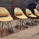 Set of 4 beige chairs by Miroslav Navràtil by Vertex