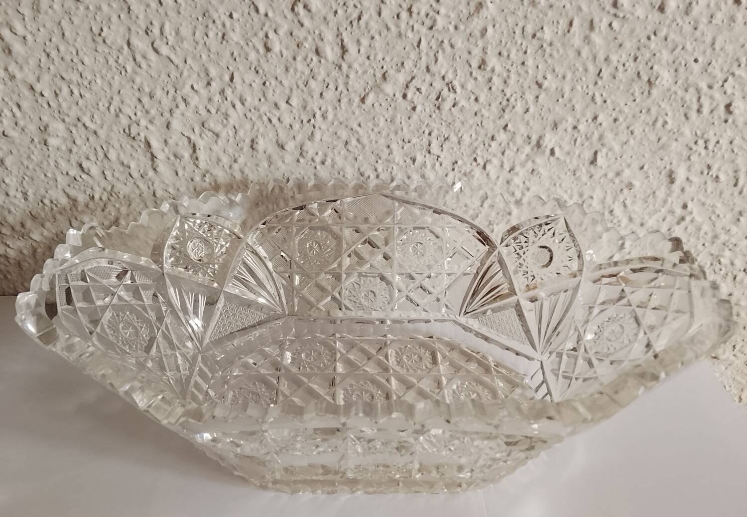 Cut glass fruit bowl