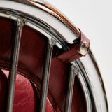 Italian chrome and leather dining set by Gastone Rinaldi, set of 7.