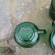 Set of green Arcoroc mugs