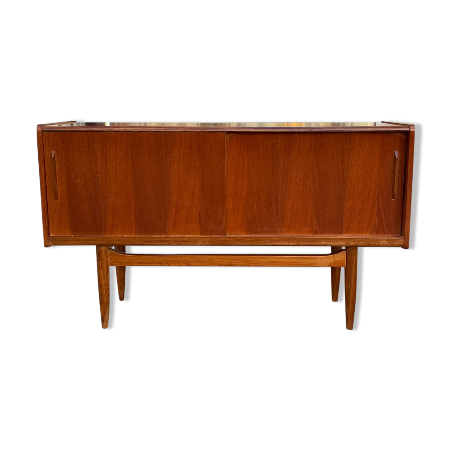 Sideboard two sliding teak doors 60s