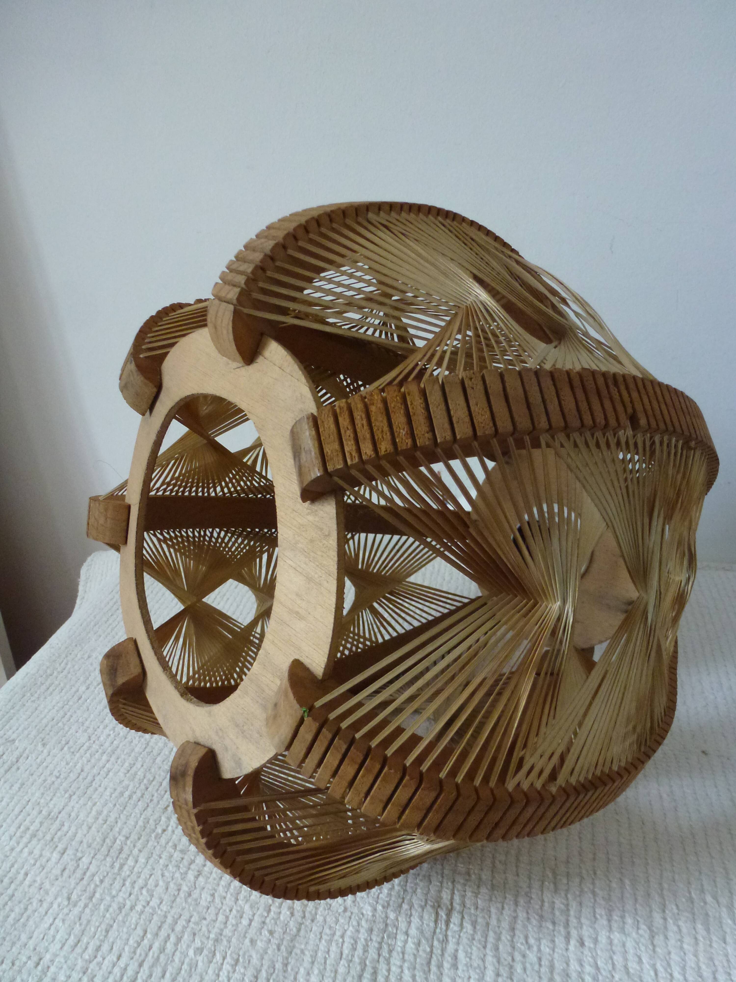 Hanging wood braided yarns Scandinavian design 60-70