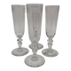 4 flutes à champagne en cristal de baccarat, début du XX ème siècle.