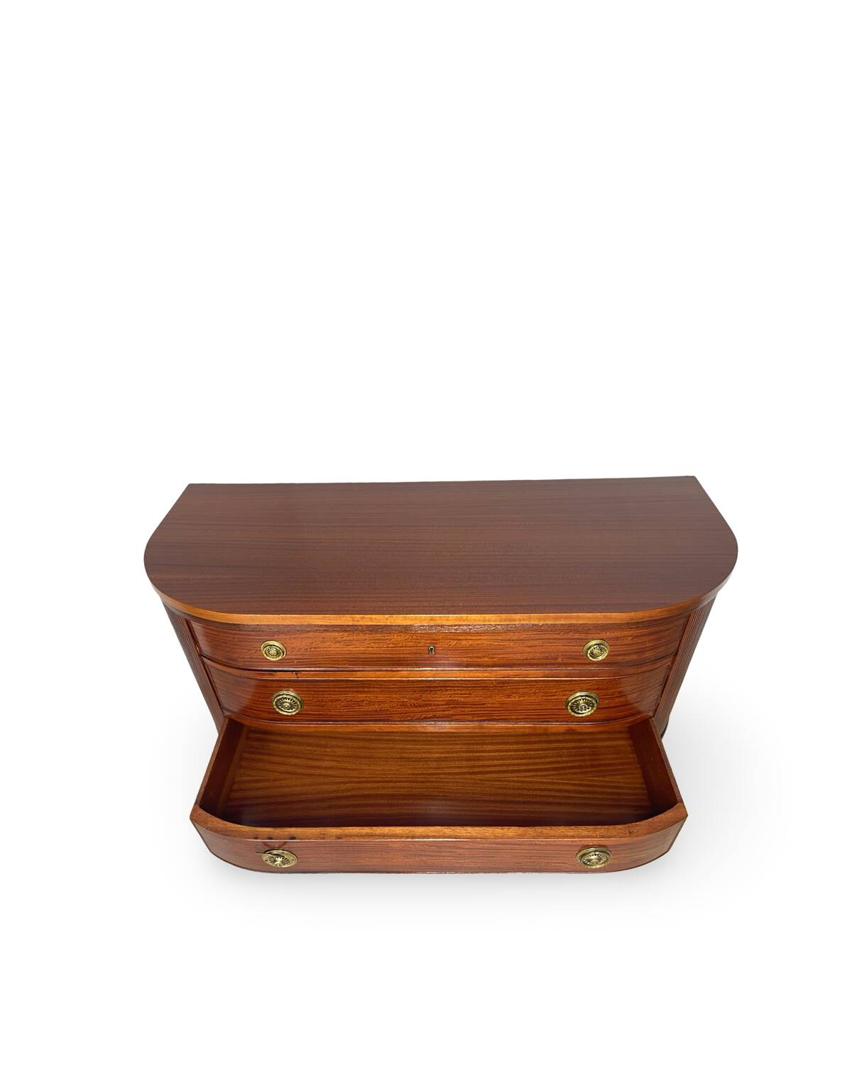 Large half-moon shaped chest of drawers/hall console, 1930s/1940s.