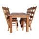 Olm wood brutalist wabi sabi dining set / 6 chairs / table