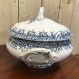 Soup pot in Sarreguemines earthenware model "Florine"