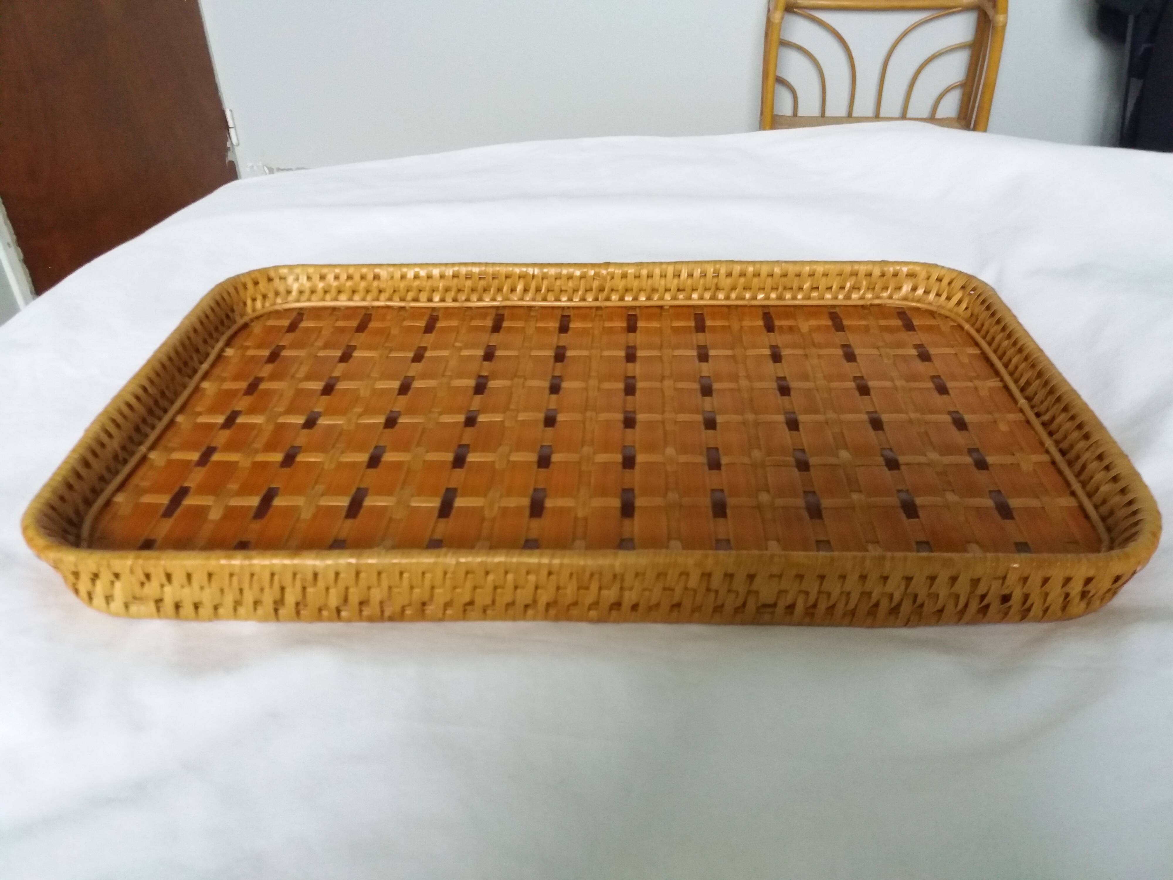 Wicker rattan tray