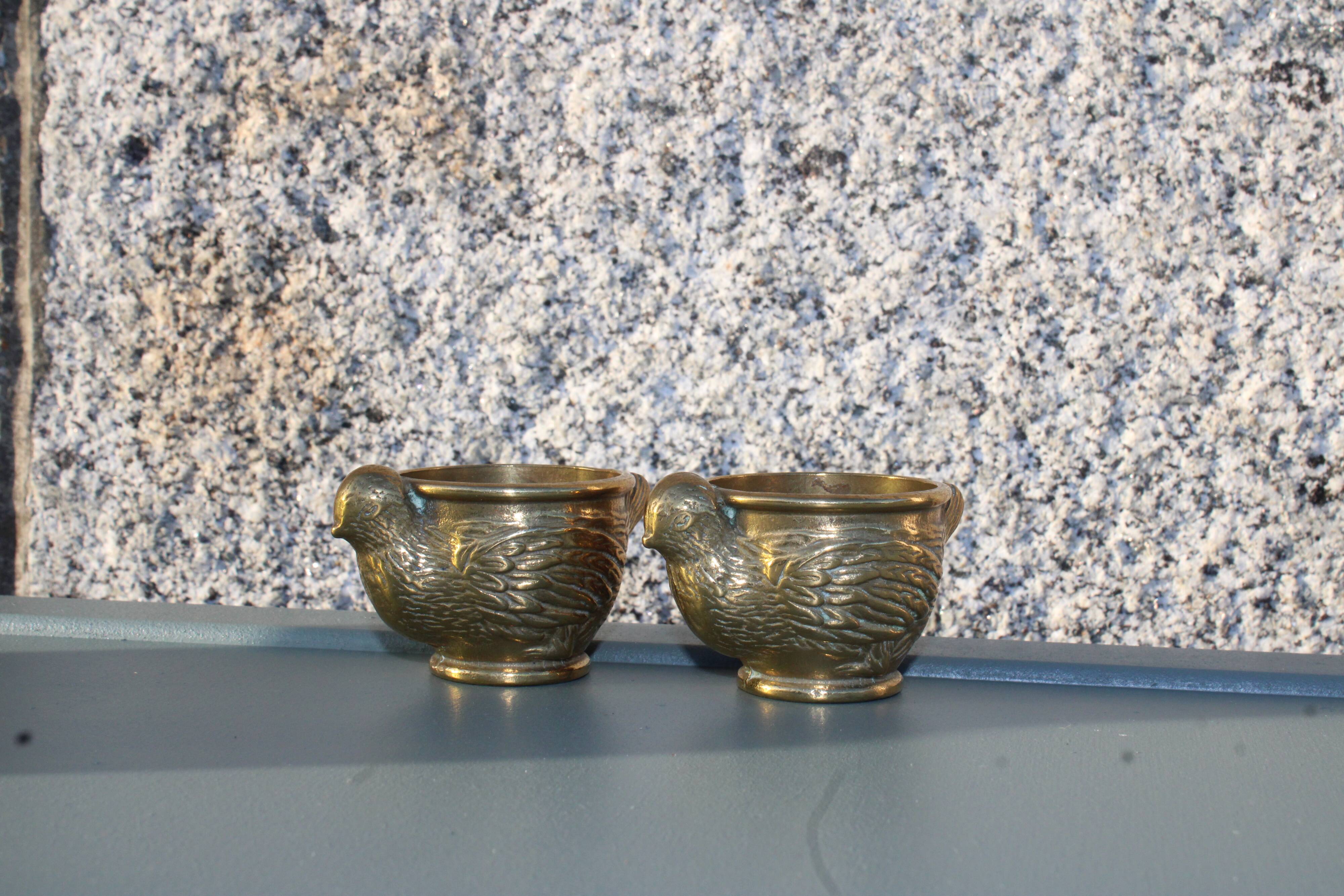 Paire de coquetier laiton