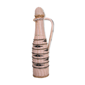 Pink and black scoubidou bottle, vintage, years 60