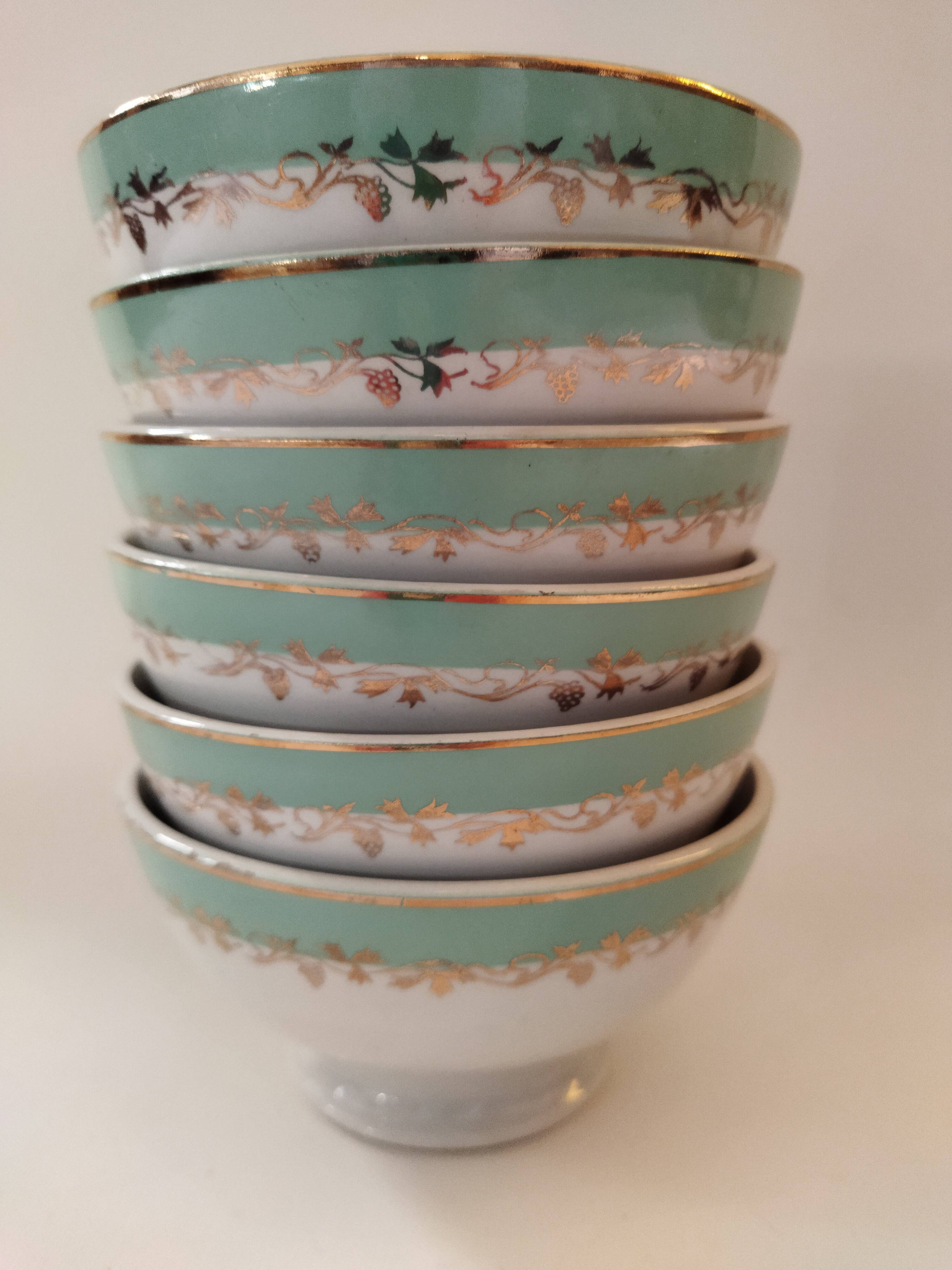 Six fenal badonviller bowls