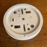 Plafonnier applique ancienne verre moulé + support metal blanc vintage