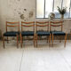 Set 4 green Scandinavian chairs