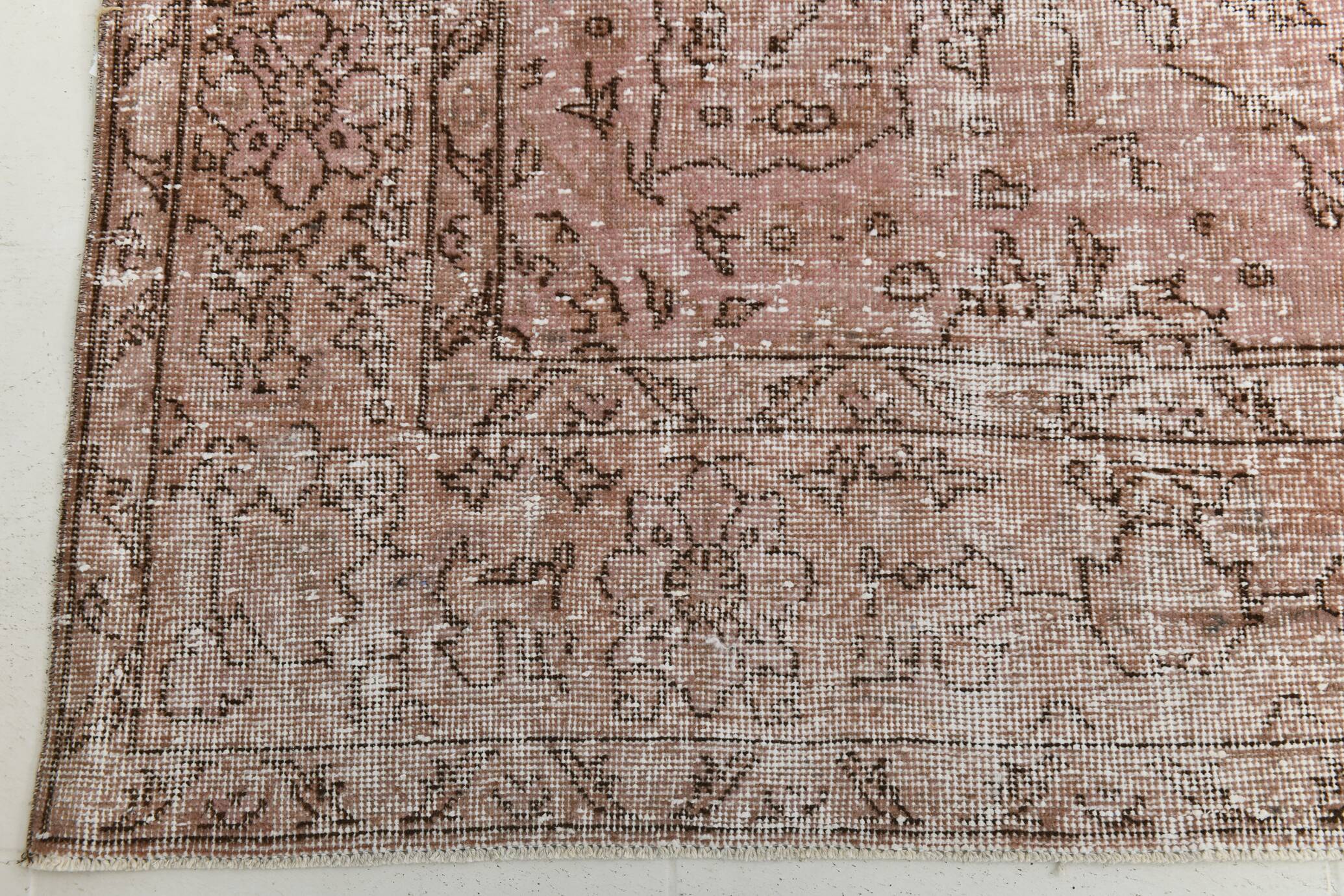 Pink & Brown Large Vintage Rug, 213x325Cm