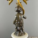 Pair of bronze and marble candelabra, Napoleon III period