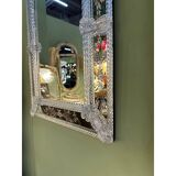 Venetian Transparent Hand-Carved Glass Wall Mirror