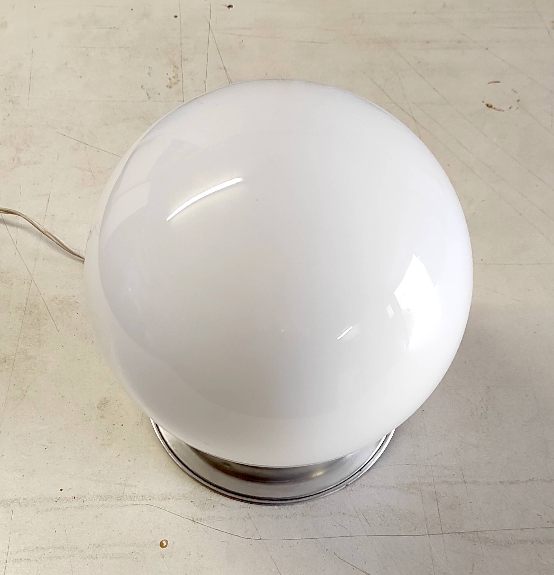20cm opaline globe ceiling or table lamp - mid-20th century