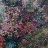 Old Oil Painting On Wood/Bouquet Of Flowers/Still Life