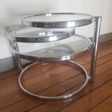 Glass and chrome coffee table