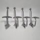 4 aluminium coat hooks