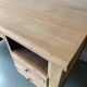 Renovated vintage desk in raw solid wood 128cm