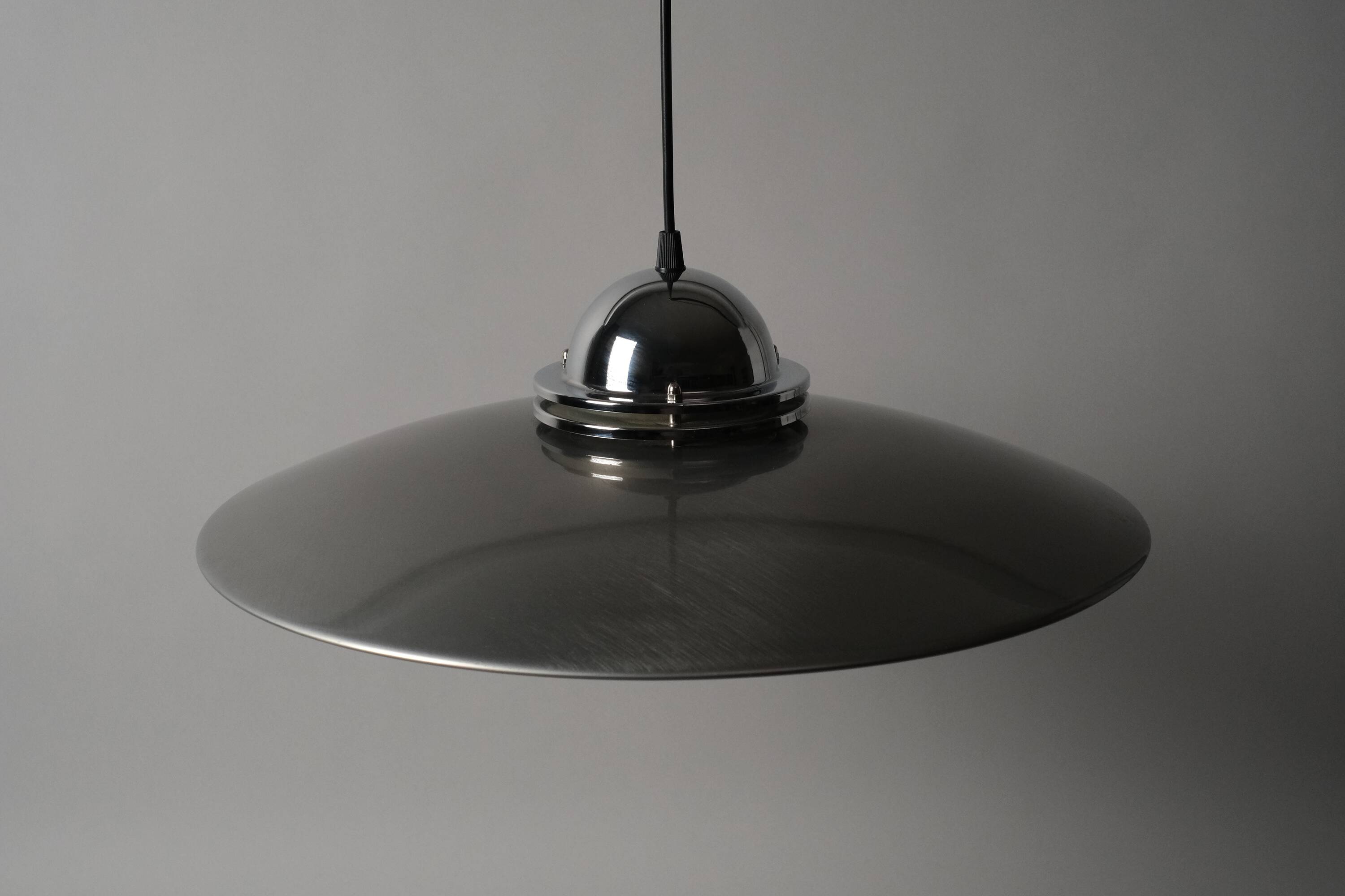 Belid T1390 Pendant Lamp by Jan Eskil Eskilsson, UFO Saucer, 1980s Swedish Modern Lighting.