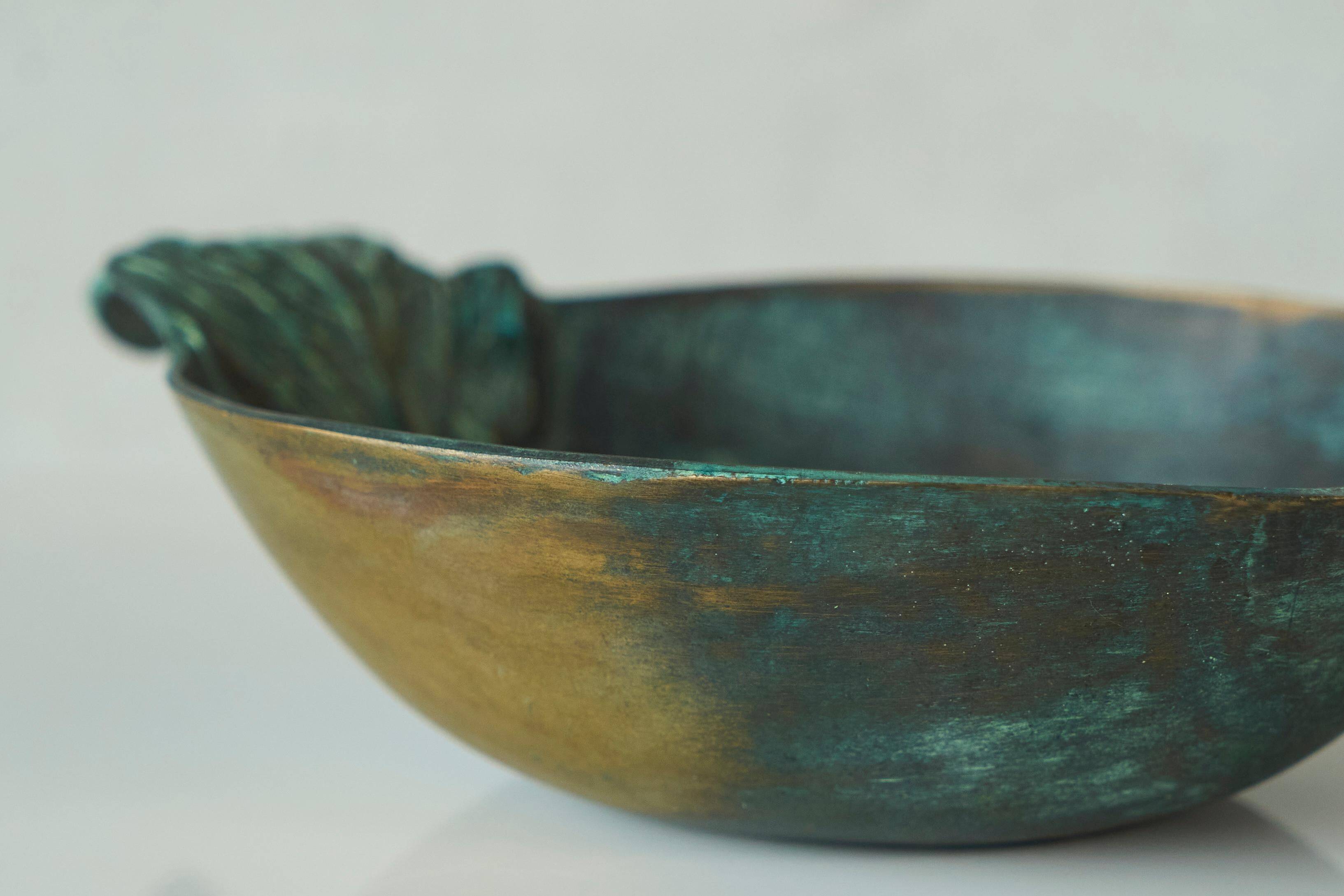 Patinated bronze cup, early 20th century