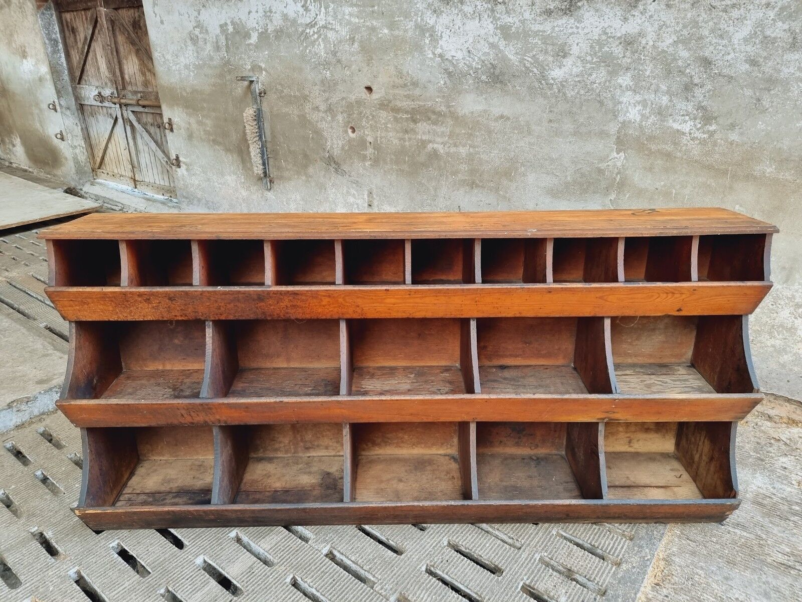 Antique grocery cabinet shop cabinet pine compartment unit 230 cm