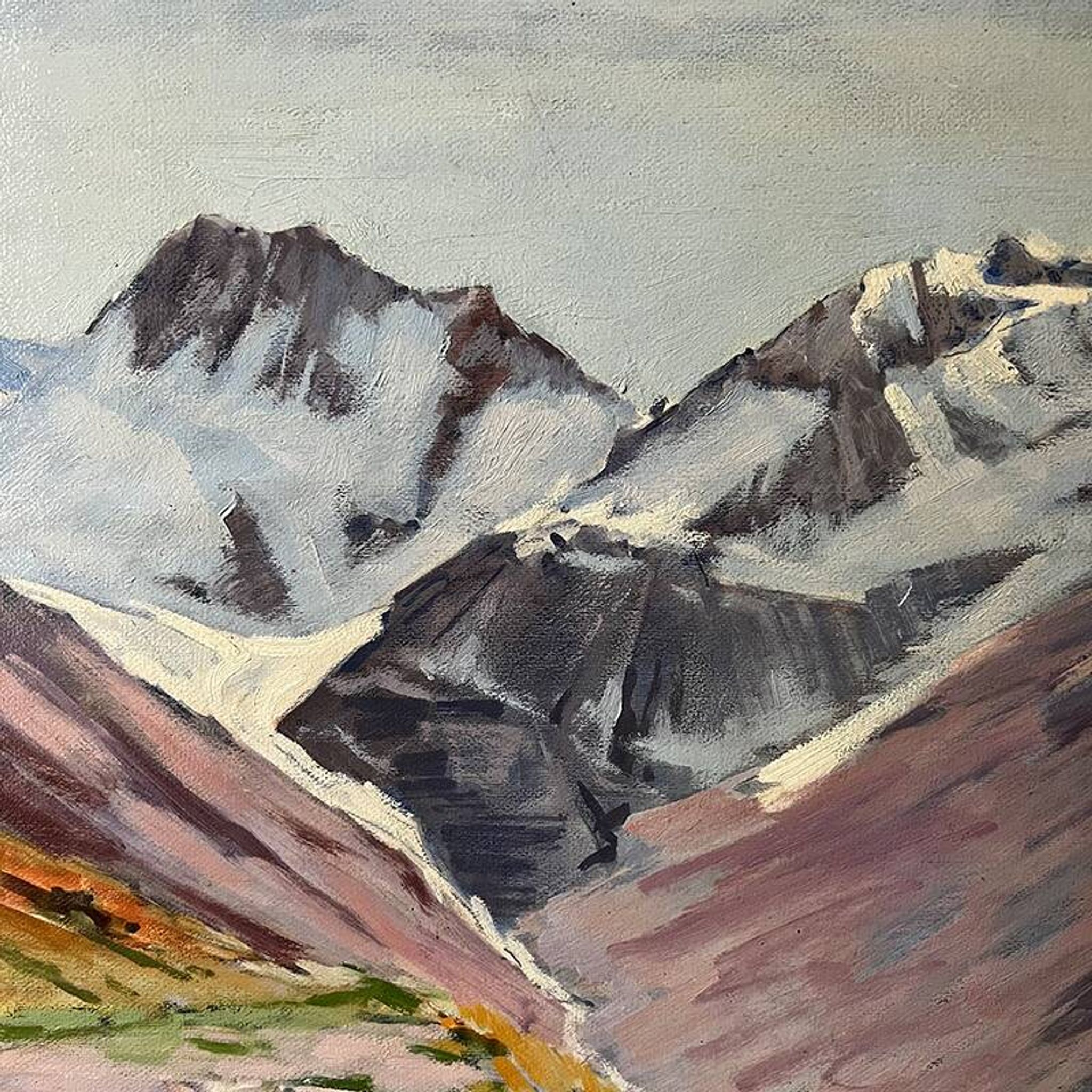 Painting "Mountain", oil on hardboard