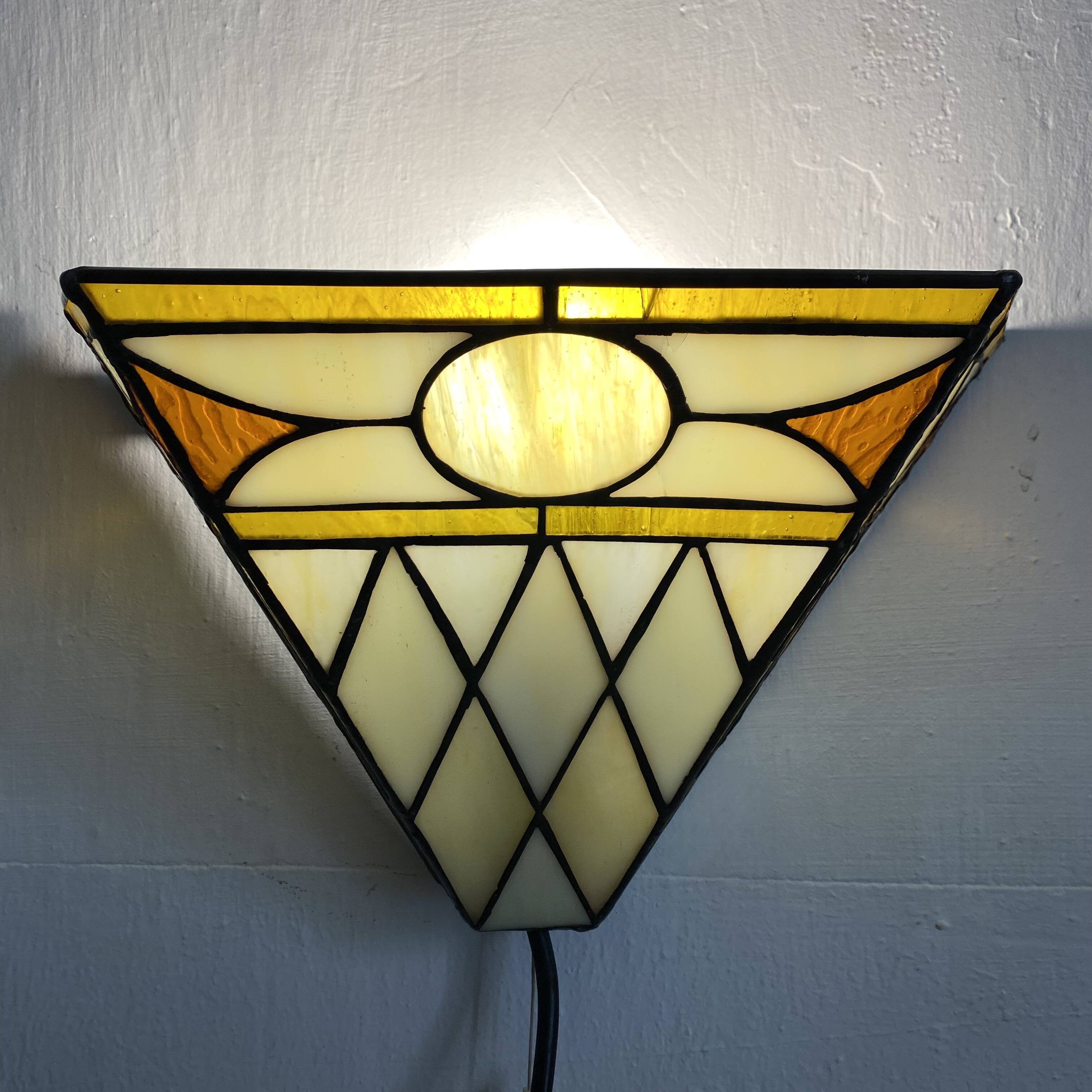 Art Deco style stained glass wall light