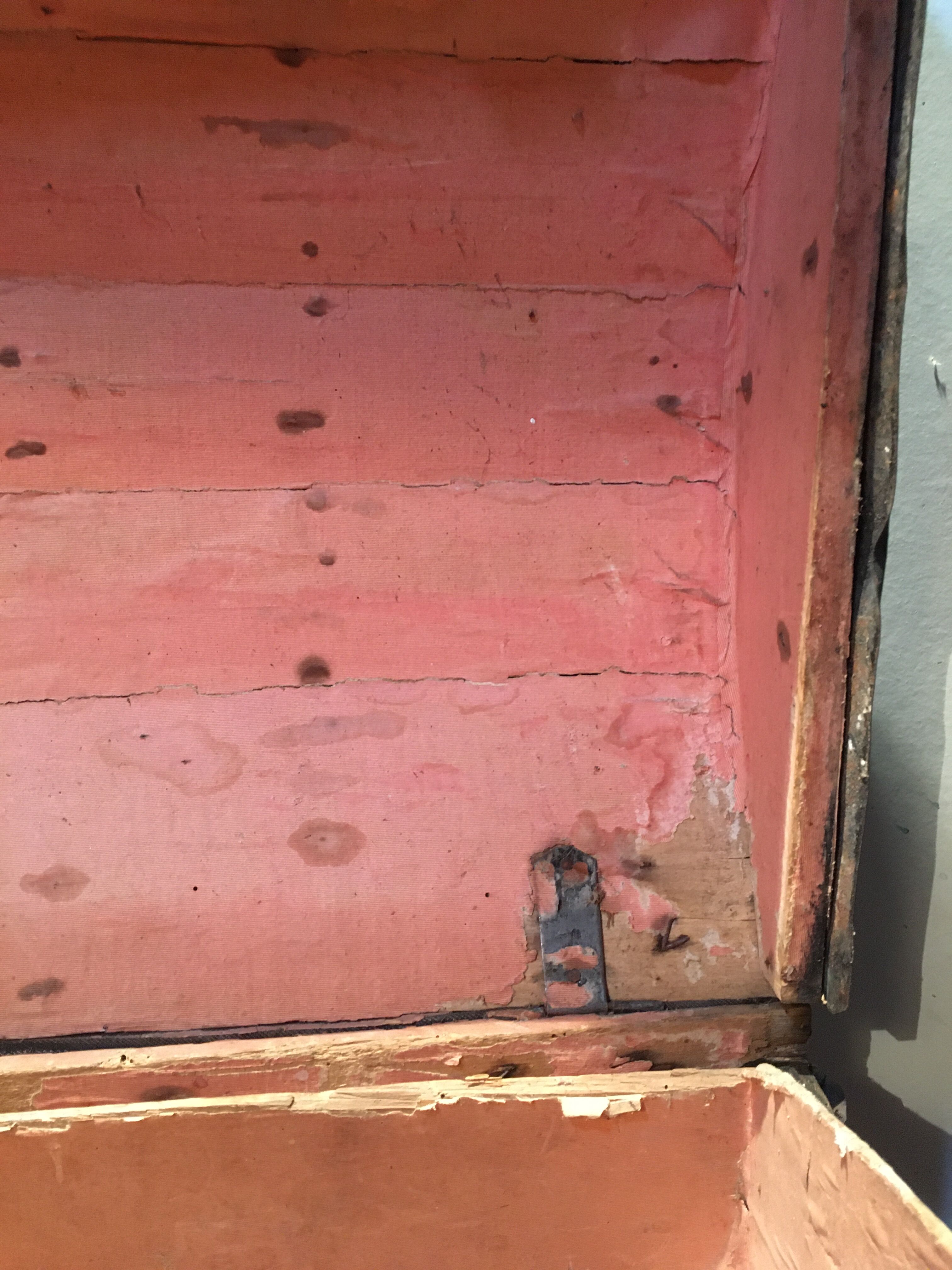 Black travel trunk with a fabric top